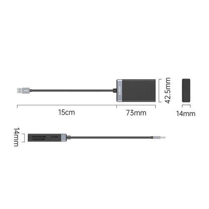 Orico CL4D-A3 USB-A 3.0 SD microSD CF MS 5 Gb/s Memory Card Reader - Black and Silver_3