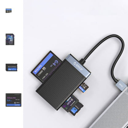 Orico CL4D-A3 USB-A 3.0 SD microSD CF MS 5 Gb/s Memory Card Reader - Black and Silver_5