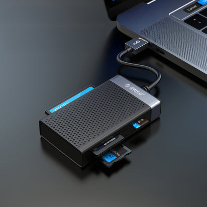 Orico CL4D-A3 USB-A 3.0 SD microSD CF MS 5 Gb/s Memory Card Reader - Black and Silver_7