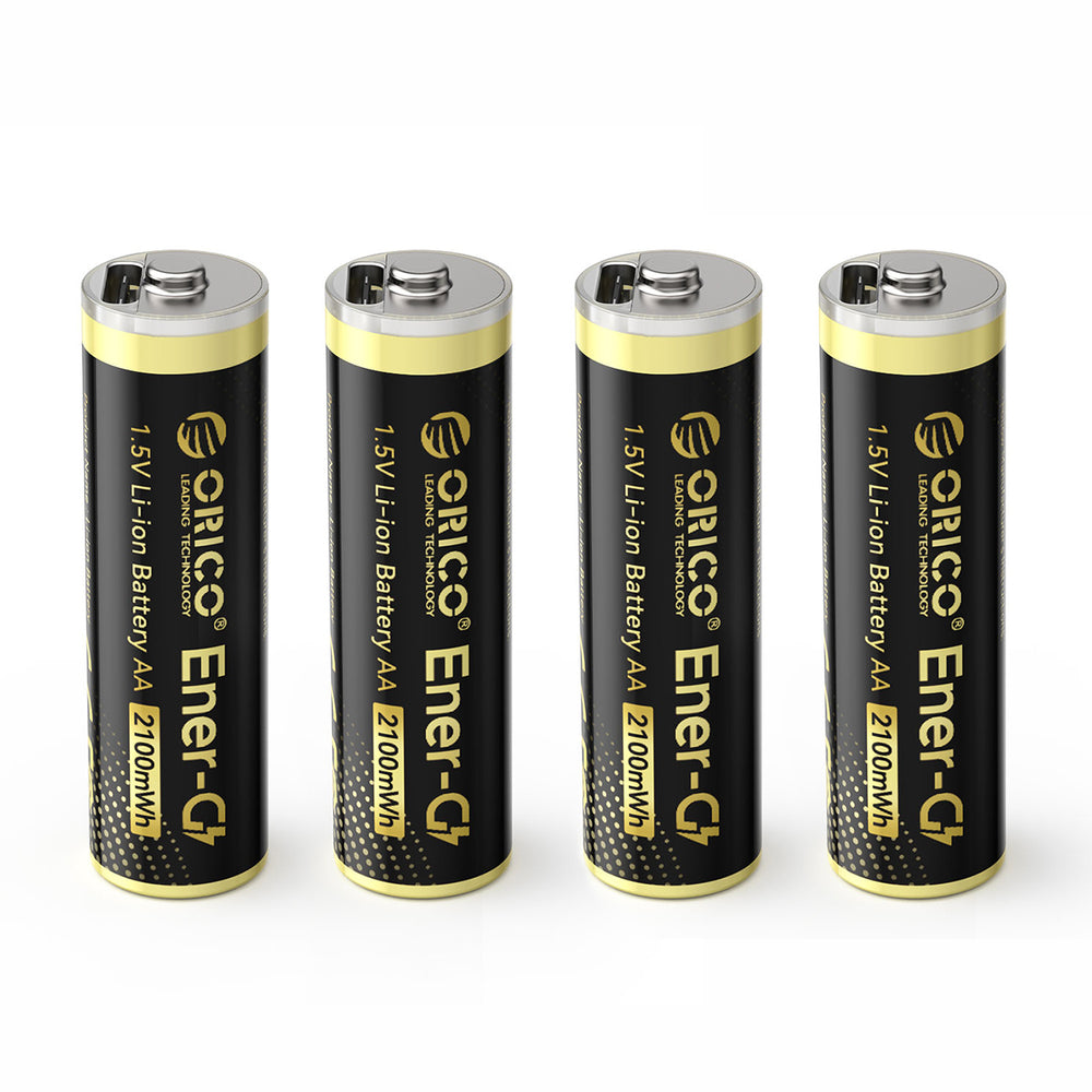 Orico Ener-G EG5C Lithium Battery 1.5V 2100mWh AA USB-C Rechargeable Battery with Charging Cable 4 pcs._0