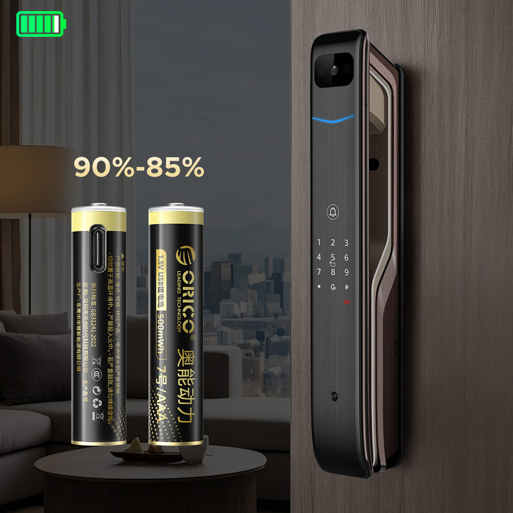 Orico Ener-G EG7C AAA Lithium Battery 1.5V 500mWh USB-C Rechargeable Battery with Charging Cable 2 pcs._5