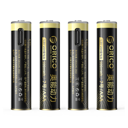 Orico Ener-G EG7C lithium battery 1.5V 500mWh AAA USB-C rechargeable battery with charging cable 4 pcs._0