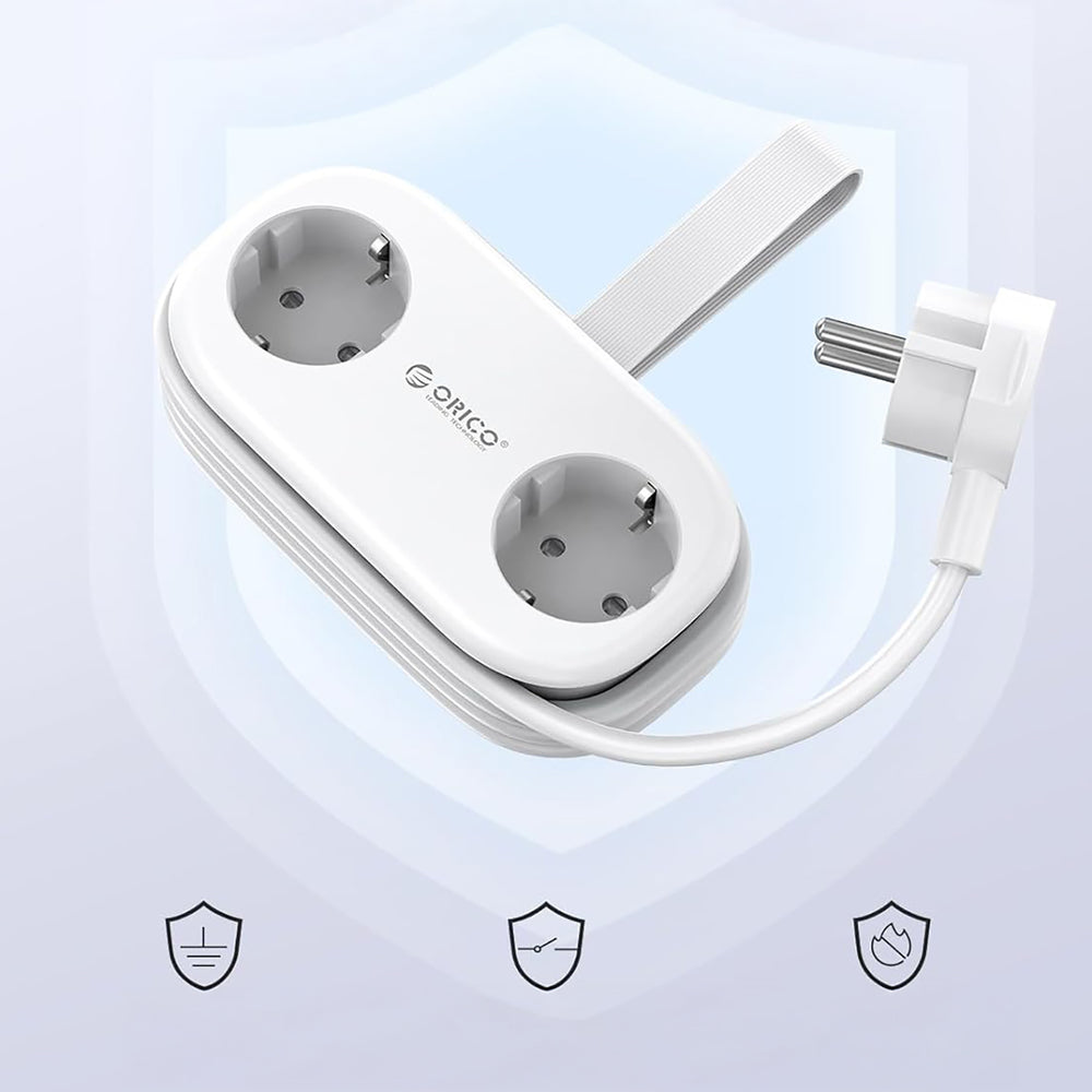 Power Strip Orico APP, 2 x Schuko - 2 x USB-A - 1 x USB-C, White _3