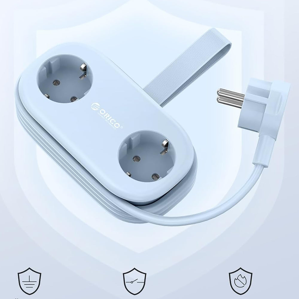 Orico AP3 20W GaN 5in1 Power Strip 2x AC + 2x USB-A + 1x USB-C - Blue_2