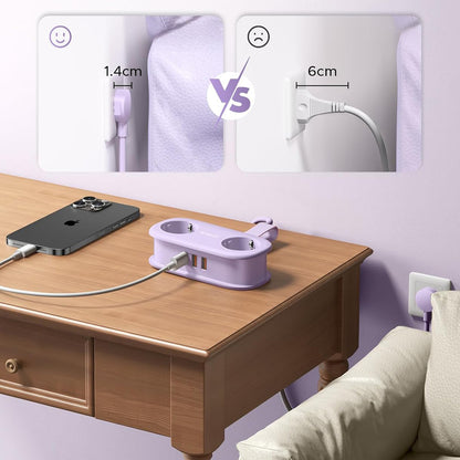 Orico AP3 20W GaN 5in1 Power Strip 2x AC + 2x USB-A + 1x USB-C - Purple_1