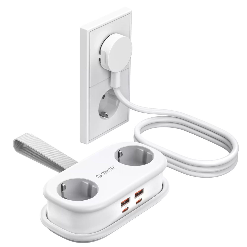 Power Strip Orico AP3, 2 x Schuko - 2 x USB-A - 2 x USB-C, White _1