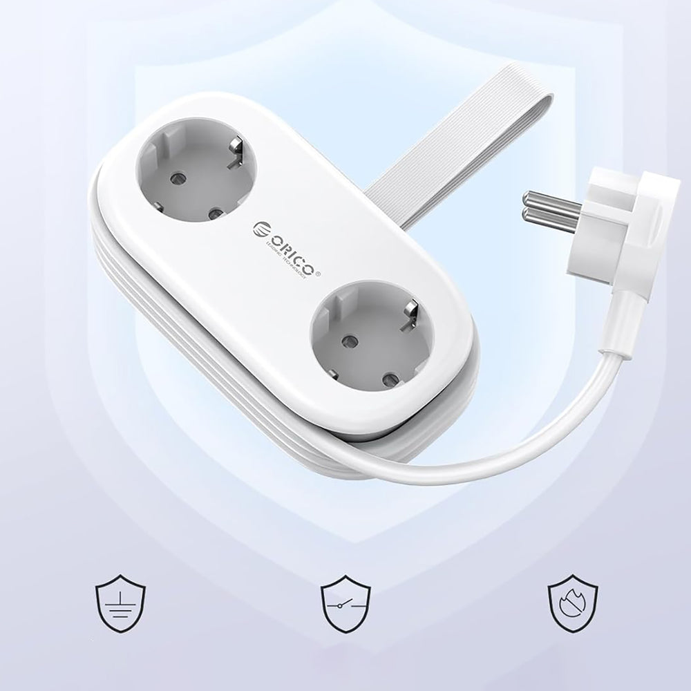 Power Strip Orico AP3, 2 x Schuko - 2 x USB-A - 2 x USB-C, White _3