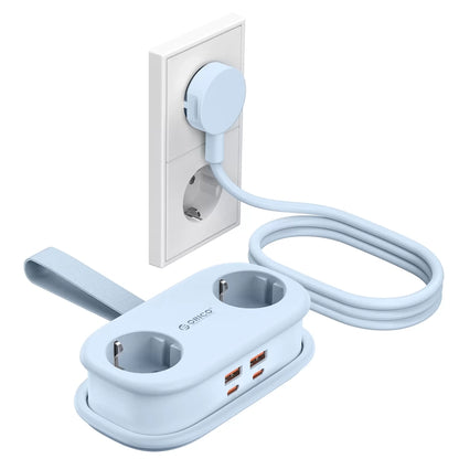 Orico AP3 65W GaN 6in1 Power Strip 2x AC + 2x USB-A + 2x USB-C - Blue_1