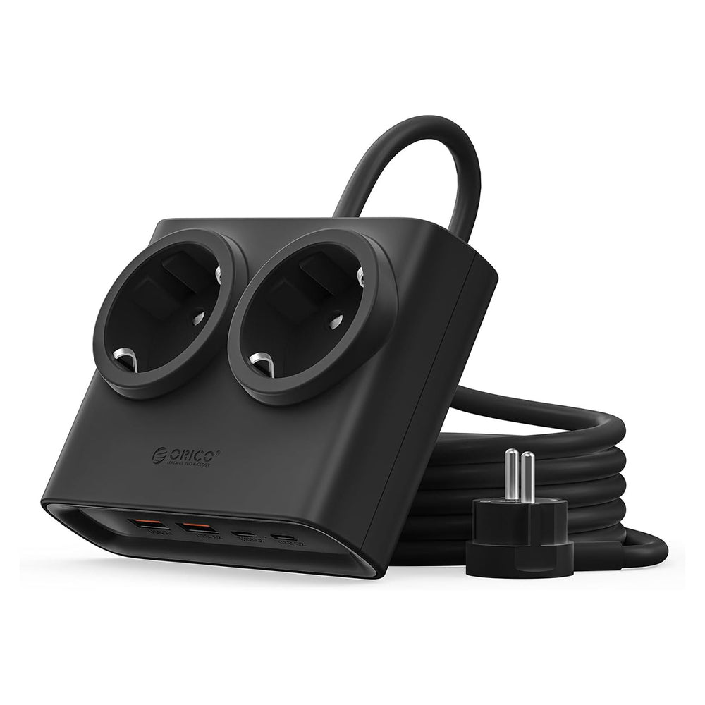 Orico PDC25 25W 6in1 Power Strip 2x AC + 2x USB-A + 2x USB-C - Black_0
