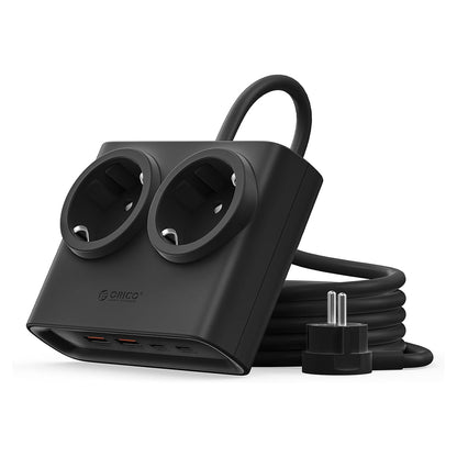 Orico PDC25 25W 6in1 Power Strip 2x AC + 2x USB-A + 2x USB-C - Black_0
