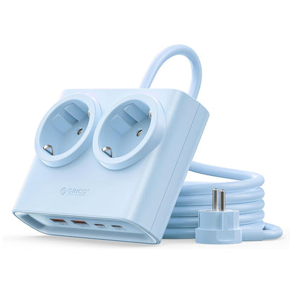 Orico PDC25 25W 6in1 Power Strip 2x AC + 2x USB-A + 2x USB-C - Blue_0