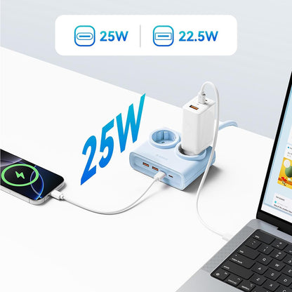 Orico PDC25 25W 6in1 Power Strip 2x AC + 2x USB-A + 2x USB-C - Blue_4