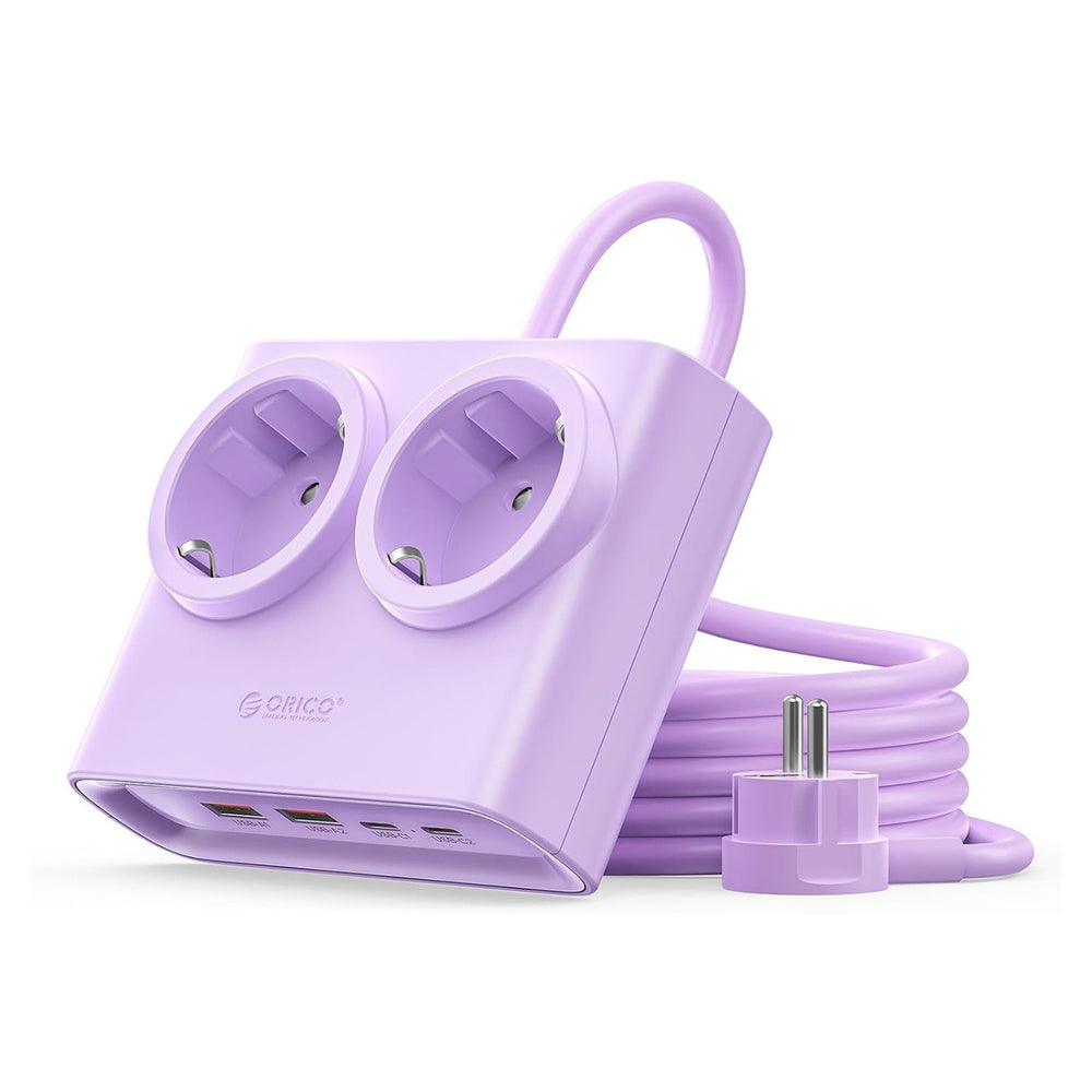 Orico PDC25 25W 6in1 Power Strip 2x AC + 2x USB-A + 2x USB-C - Purple_0
