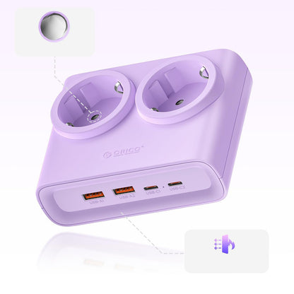 Orico PDC25 25W 6in1 Power Strip 2x AC + 2x USB-A + 2x USB-C - Purple_3