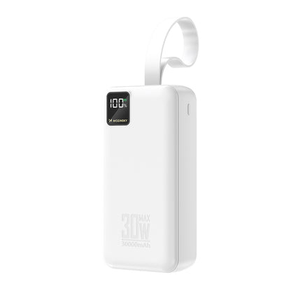 Wozinsky W8-W 30000mAh 30W Powerbank 2x USB-A and USB-C with Flashlight - White_1