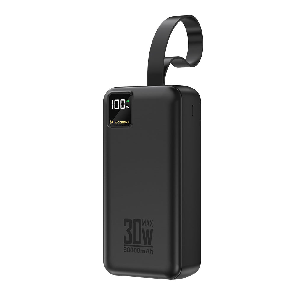 Wozinsky W8-W 30000 mAh 30W Powerbank 2x USB-A and USB-C with Flashlight - Black_1