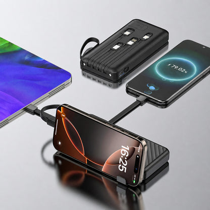 Wozinsky W11-B 10000mAh 10W Powerbank with Built-in Cables and Flashlight - Black_1