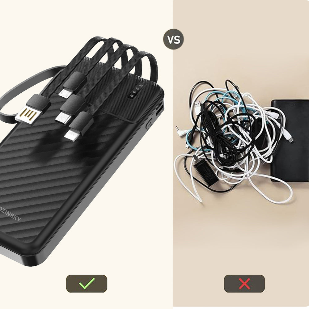 Wozinsky W11-B 10000mAh 10W Powerbank with Built-in Cables and Flashlight - Black_4