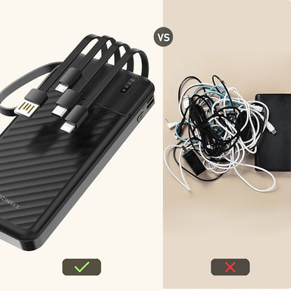Wozinsky W11-B 10000mAh 10W Powerbank with Built-in Cables and Flashlight - Black_4