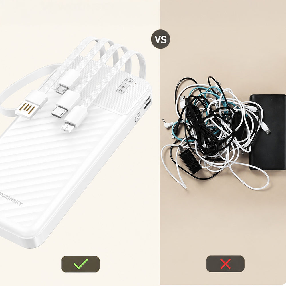 Wozinsky W11-W 10000mAh 10W Powerbank with Built-in Cables and Flashlight - White_4