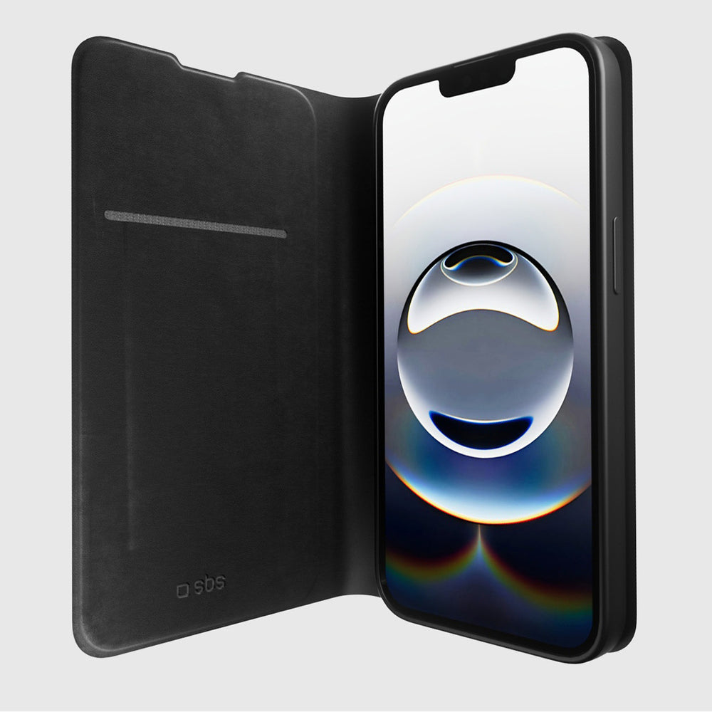 SBS Wallet Smooth Case for iPhone 16e / 17e with Flip - Black_1
