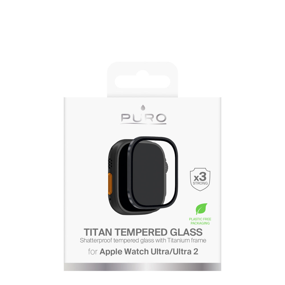 Puro Tempered Glass with Titanium Bezel for Apple Watch Ultra / Ultra 2 / Ultra 3M - Black_1