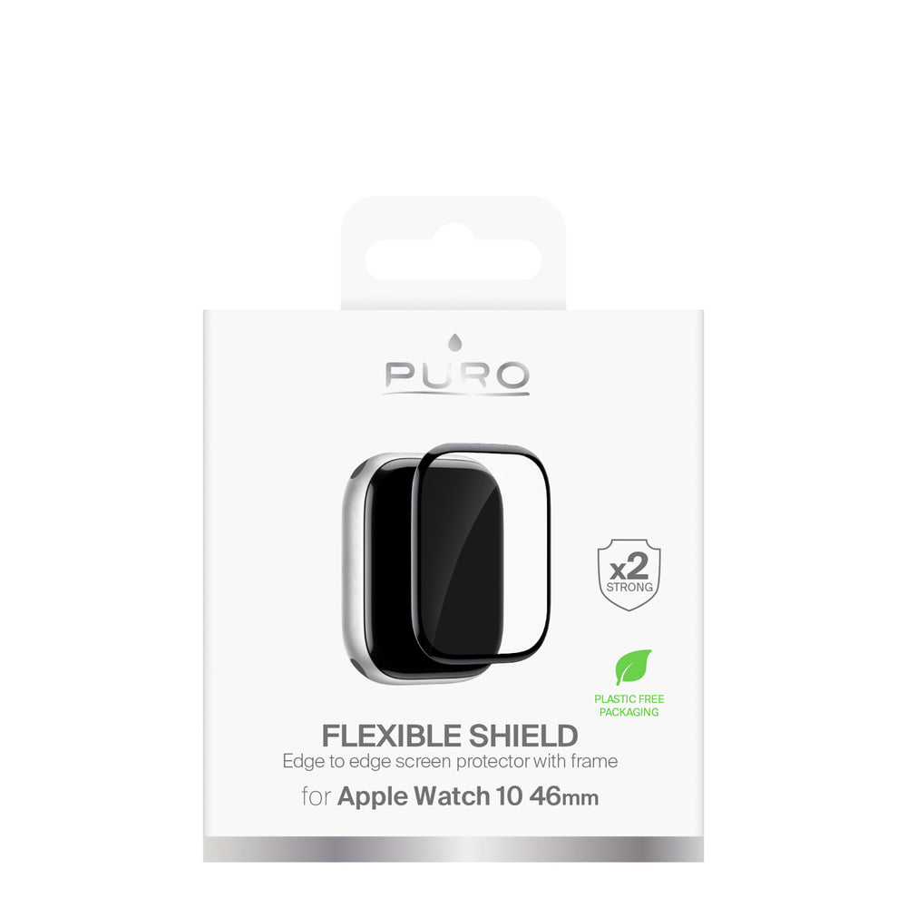Puro Flexible Shield Protective Film with Applicator for Apple Watch 10/11 46mm - Black_1