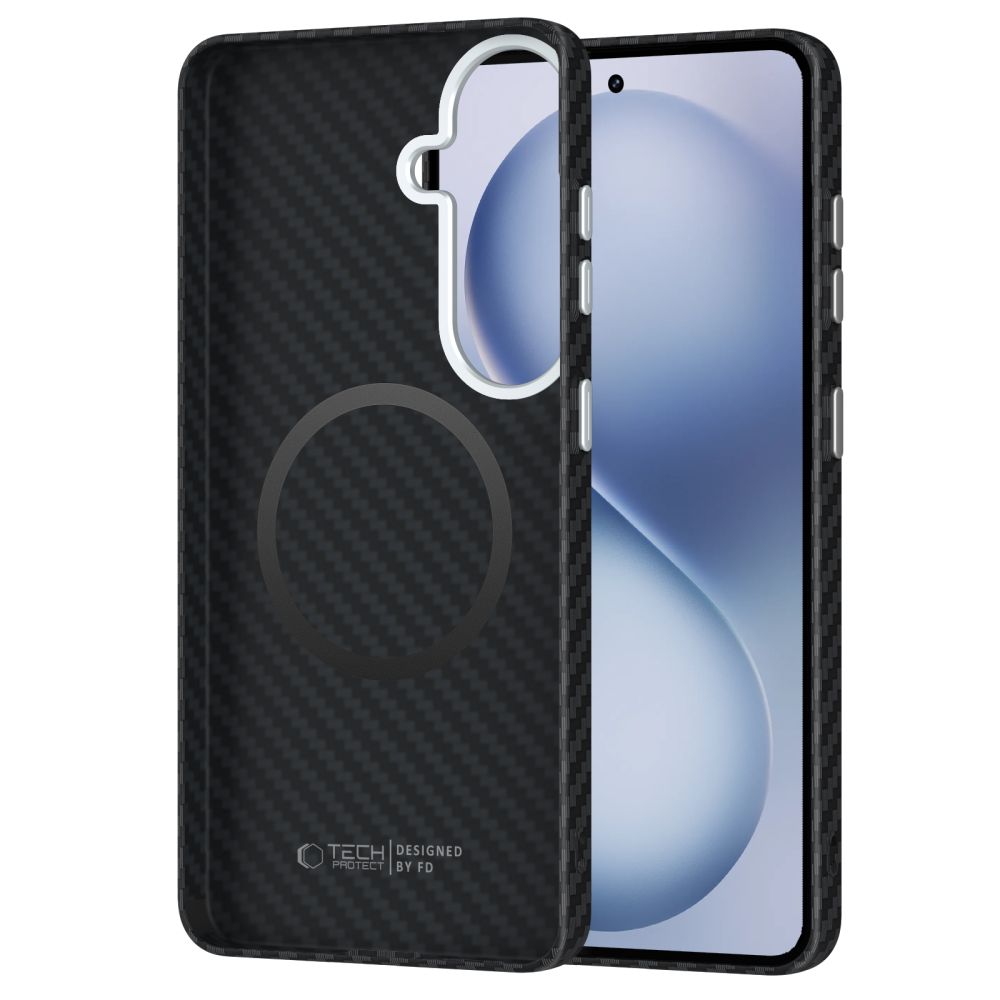 Tech-Protect Ion Carbon MagSafe Case for Samsung Galaxy S26 - Black and Silver_1