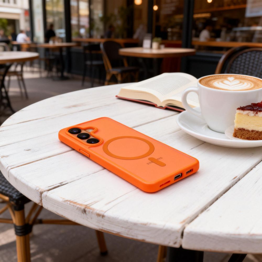 Tech-Protect Magmat MagSafe Case for Samsung Galaxy S26 - Orange Matte_5