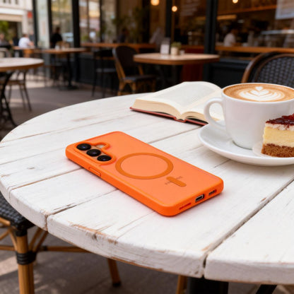 Tech-Protect Magmat MagSafe Case for Samsung Galaxy S26 - Orange Matte_5