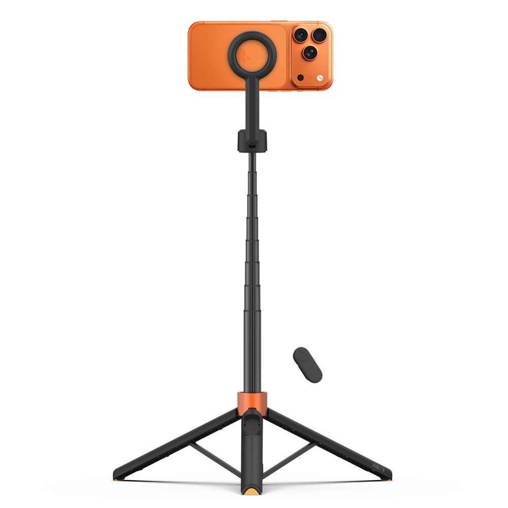 Tech-Protect L10S Bluetooth Selfie Stick Tripod - Black and Orange_2