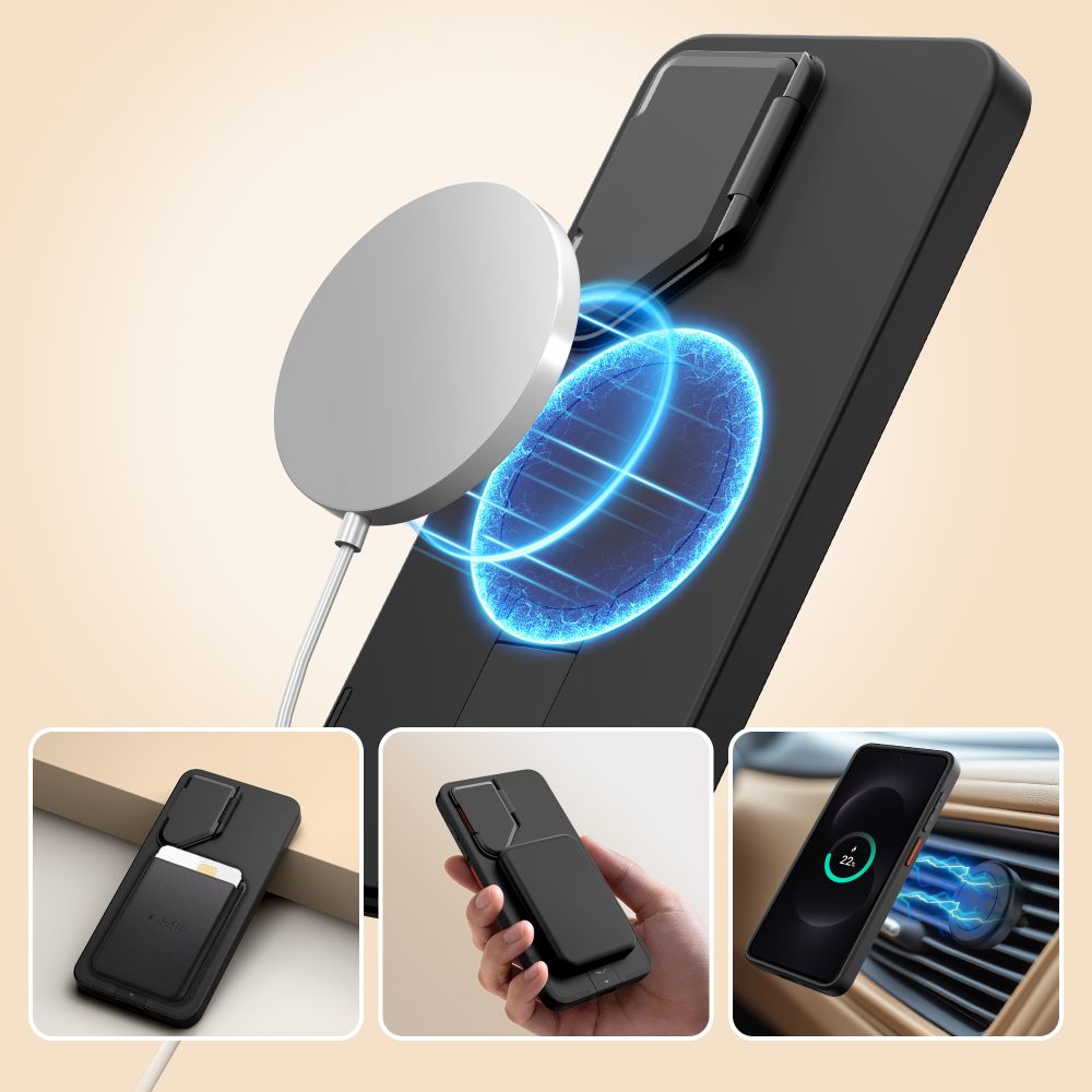 Tech-Protect Kevlar Aura MagSafe Case for Samsung Galaxy S26 - Black and Orange_2