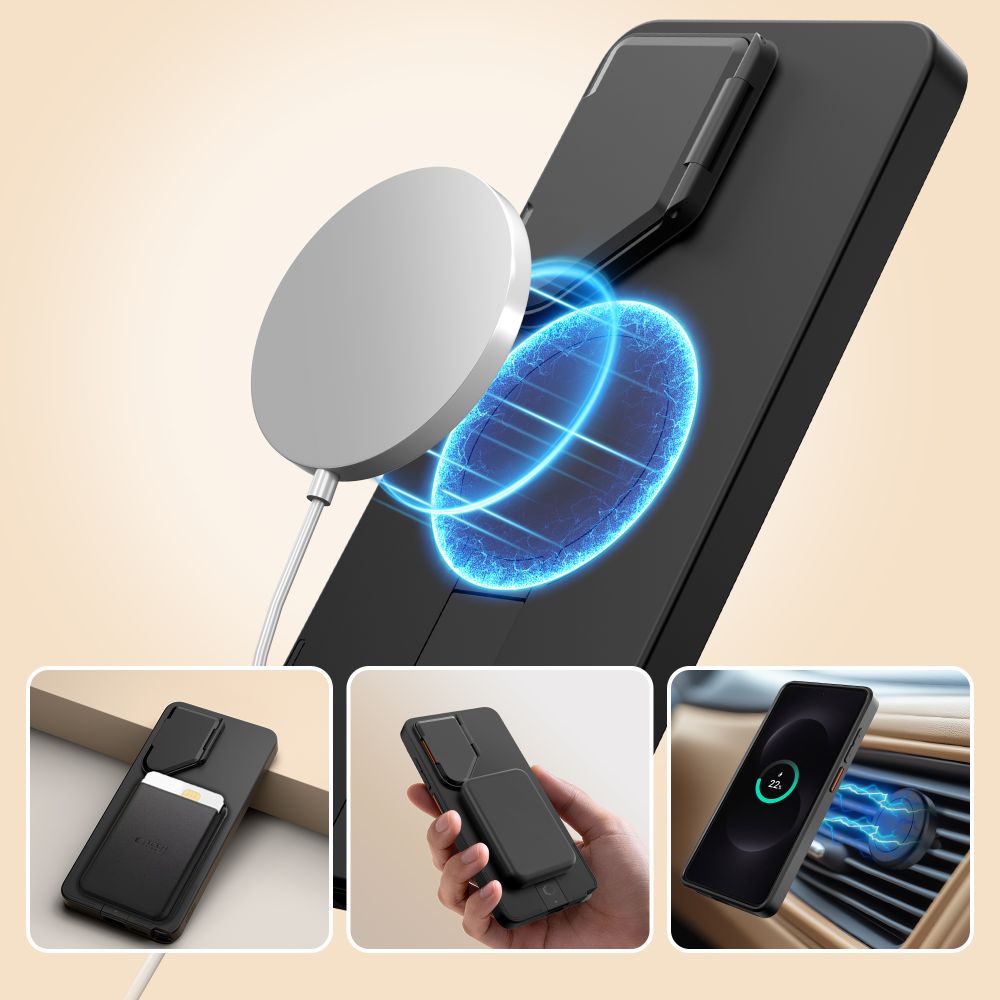 Tech-Protect Kevlar Aura MagSafe Case for Samsung Galaxy S26 Ultra - Black and Orange_2
