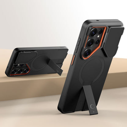 Tech-Protect Kevlar Aura MagSafe Case for Samsung Galaxy S26 Ultra - Black and Orange_3