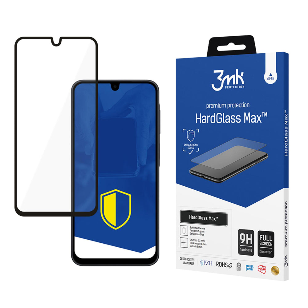 Reinforced Full Coverage Tempered Glass 3mk HardGlass Max Black for Samsung Galaxy A17 5G/4G_0