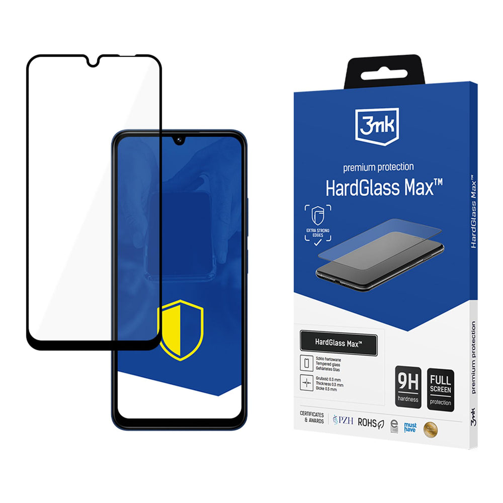 Reinforced Full Coverage Tempered Glass 3mk HardGlass Max Black for Xiaomi Redmi 14C / Poco C75 / Redmi A4 5G_0