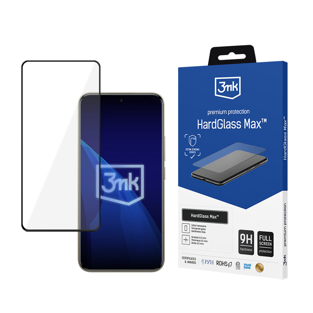 Reinforced Full Screen Tempered Glass 3mk HardGlass Max Black for Xiaomi Redmi Note 15 Pro+ 5G_0