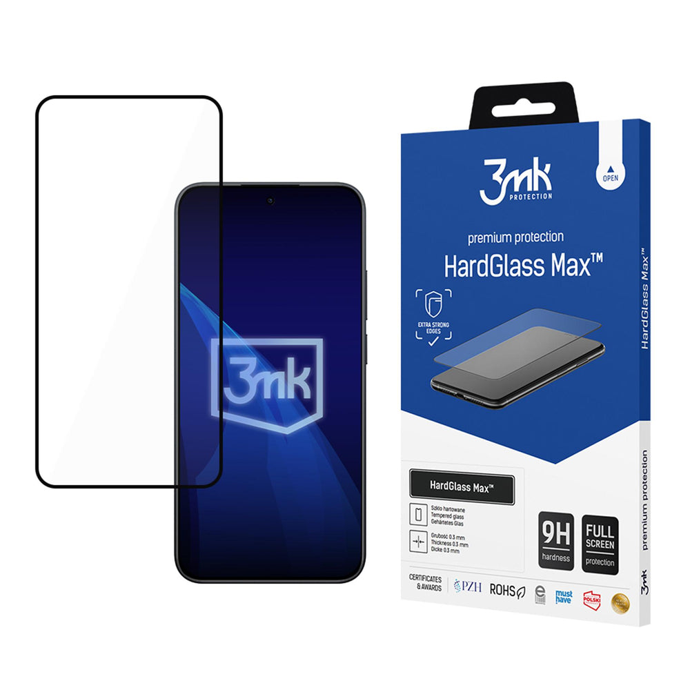 Reinforced Full Coverage Tempered Glass 3mk HardGlass Max Black for Xiaomi Redmi Note 15 Pro 5G_0