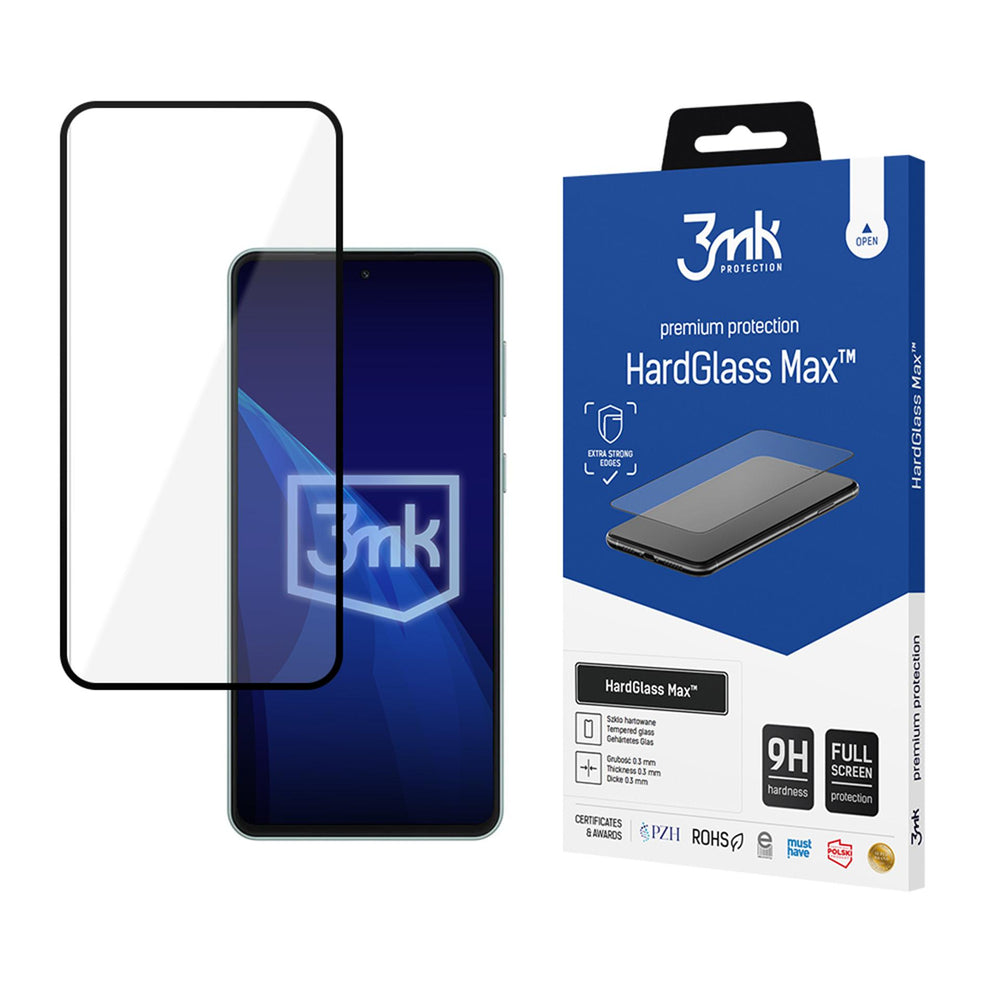 Reinforced full-screen tempered glass 3mk HardGlass Max Black for Samsung Galaxy M55_0