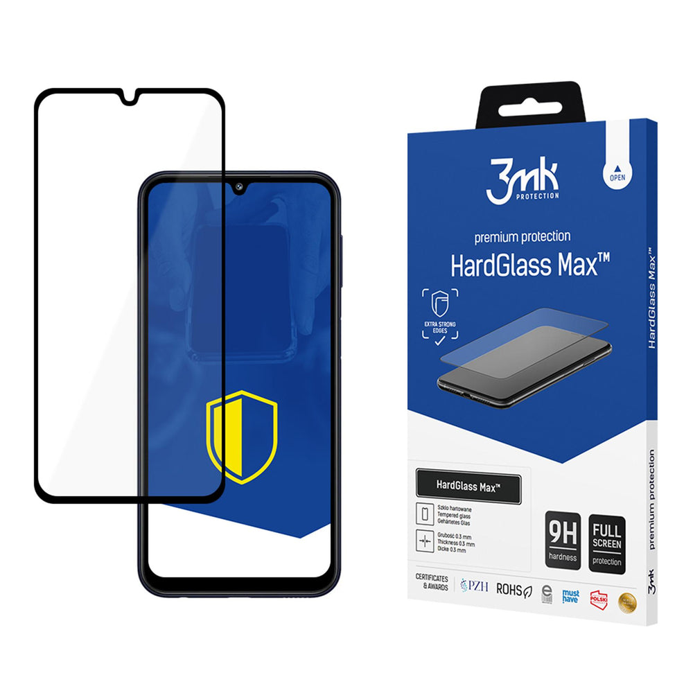 Reinforced Full Coverage Tempered Glass 3mk HardGlass Max Black for Samsung Galaxy M34 5G_0