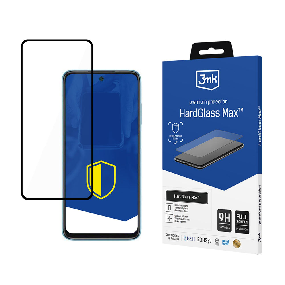 Reinforced Full Screen Tempered Glass 3mk HardGlass Max Black for Xiaomi Redmi 10 2022_0