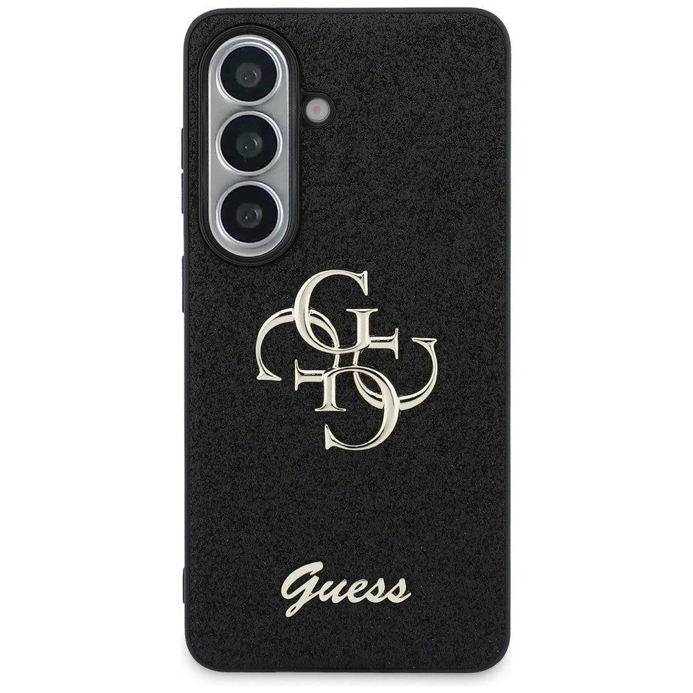 Guess Fixed Glitter Big 4G Metal Logo case for Samsung Galaxy S26 - black_2
