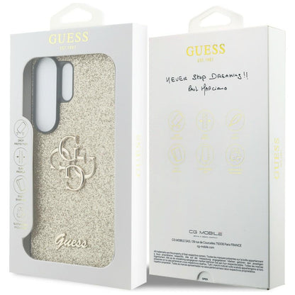 Guess Fixed Glitter Big 4G Metal Logo case for Samsung Galaxy S26 Ultra - gold_7