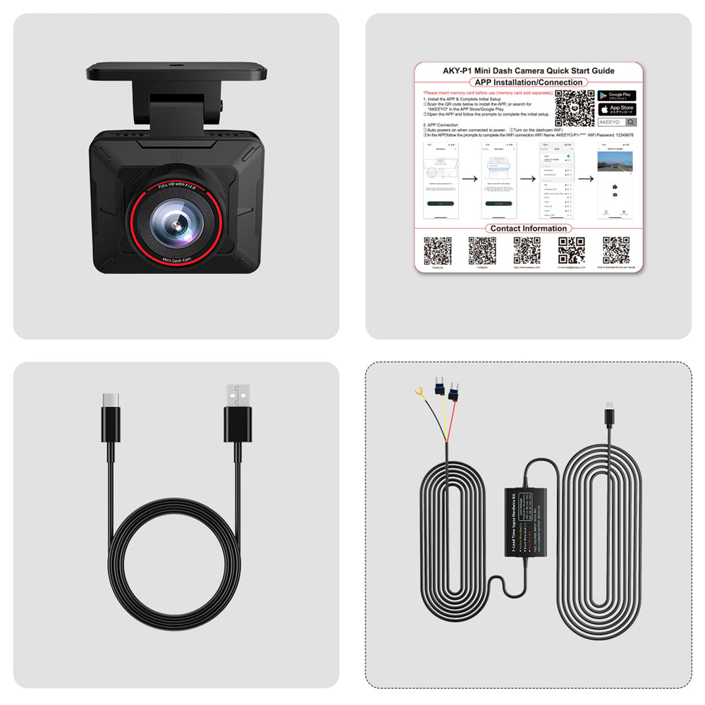 AKEEYO P1 car camera video recorder FullHD 30fps - black_12