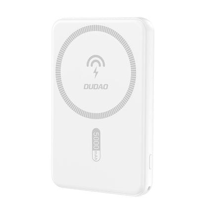 Dudao K14S Magnetic Power Bank 20W 5000mAh 1x USB-A 1x USB-C - White_0