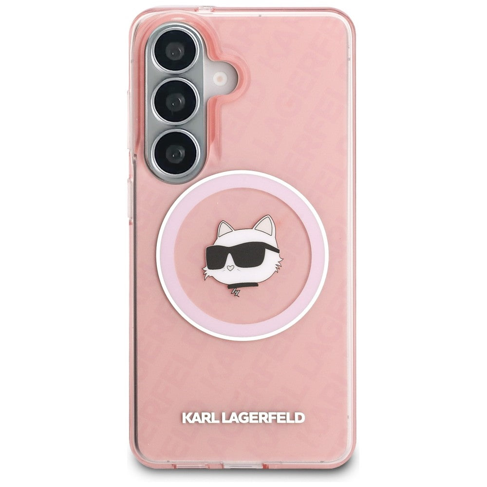 Karl Lagerfeld IML Repeated Choupette MagSafe Case for Samsung Galaxy S26 - Pink_2