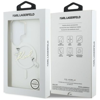 Karl Lagerfeld IML KC Script MagSafe Case for Samsung Galaxy S26 Ultra - Transparent_7