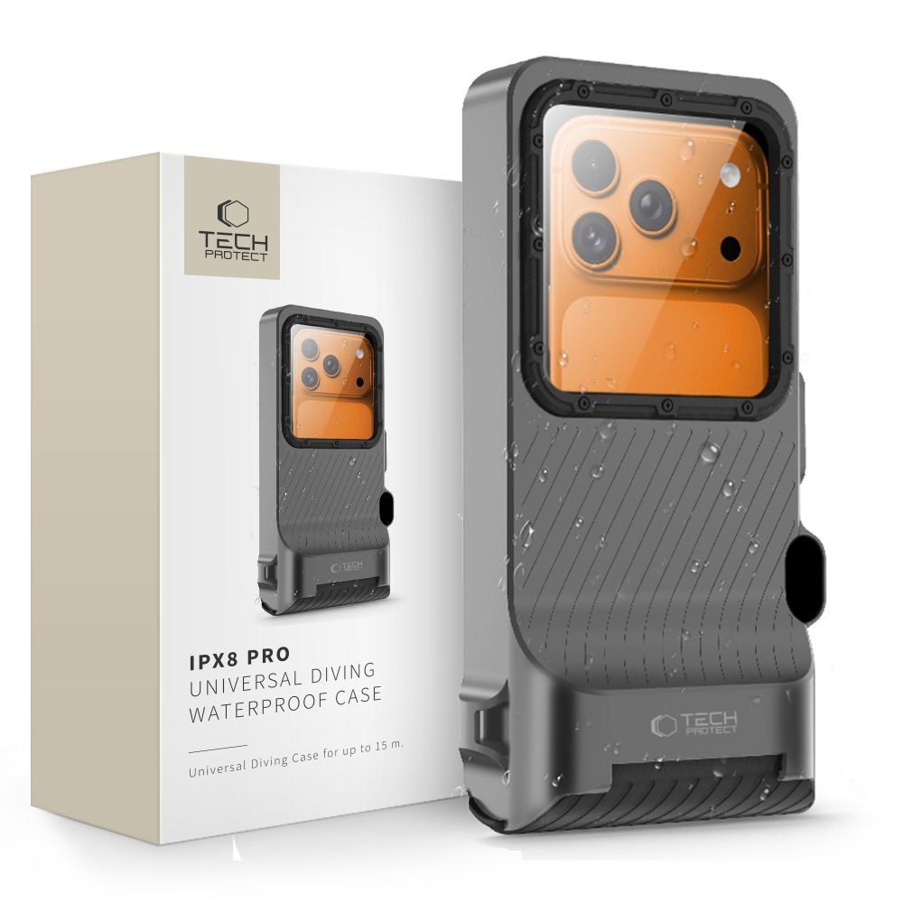 Tech-Protect IPX8 Pro Waterproof Phone Case - Gray and Black_0