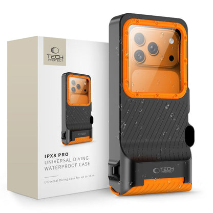 Tech-Protect IPX8 Pro Waterproof Phone Case - Orange and Black_0
