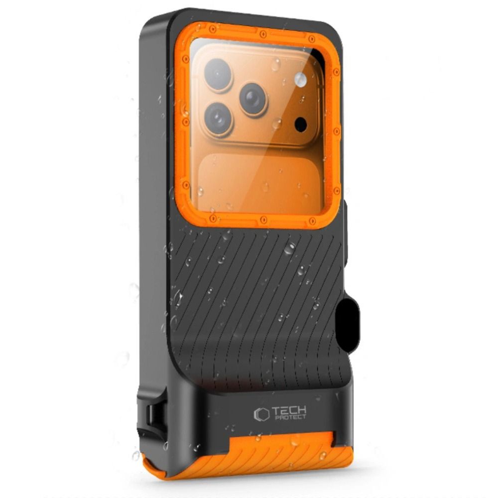 Tech-Protect IPX8 Pro Waterproof Phone Case - Orange and Black_1
